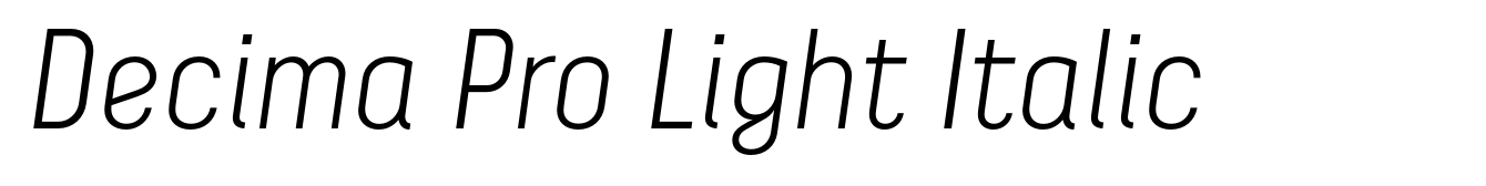 Decima Pro Light Italic